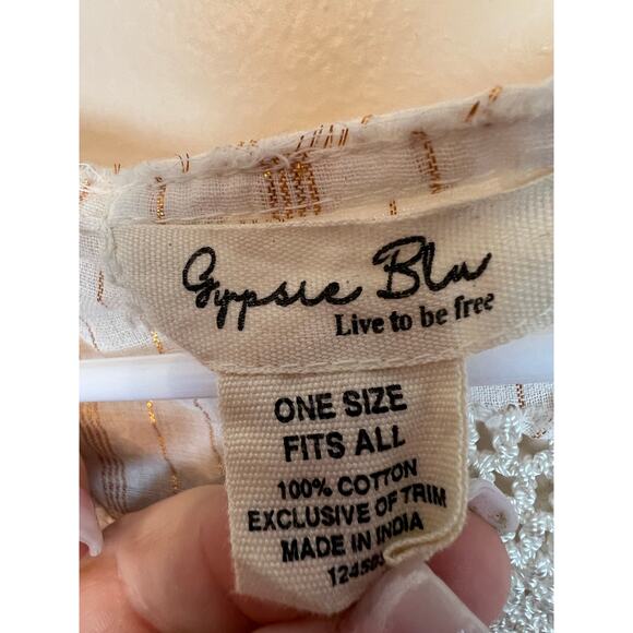 Womens Boho Bohemian Kaftan Blouse Shirt Top Cottage Indie Fairy Festival Hippie - Picture 6 of 6